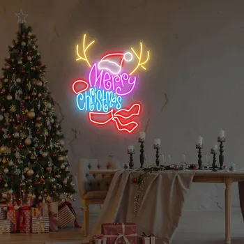 Merry Christmas Neon Burcu özel Boyut ve Renk Neon ışıkları dekor Oyun oda duvar dekoru Ev Kişiselleştirilmiş Hediyeler