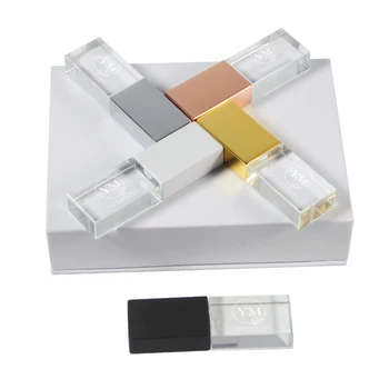 Altın Kristal USB 2.0 Ücretsiz Özel LOGO 64GB Flash Sürücü 16GB Kalem Sürücüler 32GB U Disk 128GB Toplu Satış Promosyonu Düğün Hediyeleri
