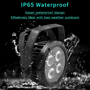 4X18 W RGBWA UV 6in1 Par Led açık sahne ışığı Yüksek parlaklık Su geçirmez IP65 Led su geçirmez Par ışık duvar yıkayıcı
