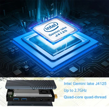 T6 PRO Mini PC Intel Celeron J4125 N4000 6GB DDR4 128GB Windows 10 Pro Masaüstü oyun bilgisayarı 4K HD Wifi Dört Çekirdekli Mini Pc 2022