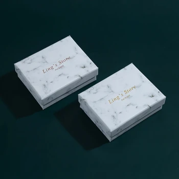 24 Adet Takı ambalaj kutusu Bilezik Kolye Yüzük Hediye Kutuları Ebru Desen Ekran Organizatör Kağıt Düğün özel kutu