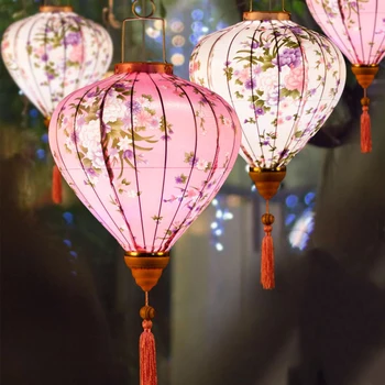 Çin Tarzı Çiçek asma fener Japon Bez Fener Performans Yeni Yıl Partisi Festivali Açık Fener Dekorasyon