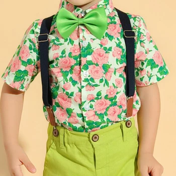 Erkek bebek Giysileri 3 ADET Yaz Toddler Kıyafetler Kore Moda Çocuk Kısa Kollu Gömlek + Şort Butik Çocuk Giyim Seti BC1183