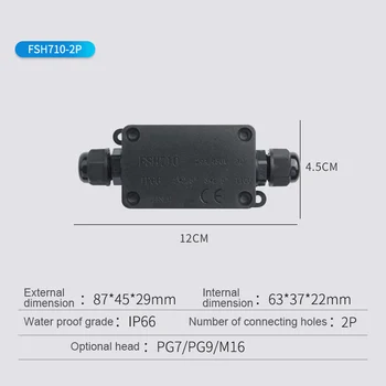 IP66 su geçirmez Konnektör 2/3/4 Yollu 4-8mm Elektrik Dağıtım Bağlantı Kutusu Açık LED Şerit Peyzaj Yolu Aydınlatma