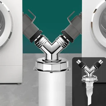 Y şeklinde Zemin Drenaj Ortak Çamaşır Makinesi Özel Evrensel Fit Bulaşık Makinesi Konektörü Kanalizasyon Krom Kaplama Aksesuarları Adaptörü