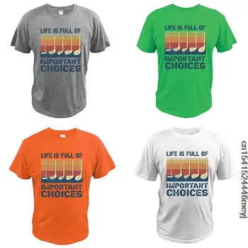 Komik Hayat Dolu Önemli Seçimler T-Shirt Vintage Golf Oyuncu Golf Seviyor Grafik Retro Yaz