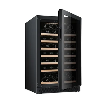 Kompresör şarap Soğutucu Buzdolabı Kilitli Ahşap Raflar cam kapi Mahzeni Çift bölgeli şarap Soğutucuları Şarap ve İçecek Soğutucuları
