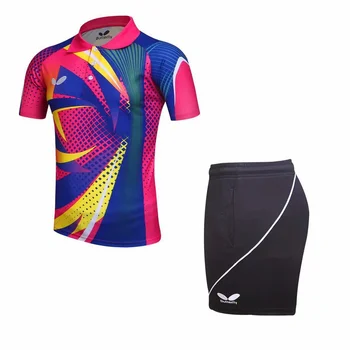 Yeni Erkekler Badminton Spor Gömlek Masa Tenisi Takım Elbise Hızlı Kuru Nefes Jersey Takım Elbise Oyunu Koşu Kısa Kollu Şort