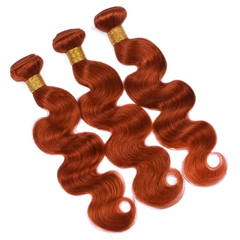 Bayan Rola Brezilyalı düz insan saçı Dokuma Demetleri Zencefil Turuncu Kahverengi Kırmızı Ombre Remy saç ekleme Çift Atkı