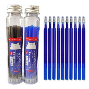 20 adet / varil 11cm Silinebilir Kalem Yedekler 0.5 mm İtme Tipi Değiştirilebilir Kalem Dolum Çekirdek Büyük Kapasiteli Mürekkep Ofis Okul Yazma Aracı
