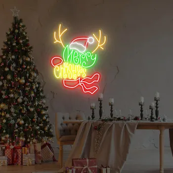 Merry Christmas Neon Burcu özel Boyut ve Renk Neon ışıkları dekor Oyun oda duvar dekoru Ev Kişiselleştirilmiş Hediyeler