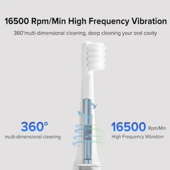 Orijinal Xiaomi Mijia Sonic Elektrikli Diş Fırçası T100 USB Şarj Edilebilir Su Geçirmez Bölge Hatırlatma Fonksiyonu İle Aile Ağız Bakımı