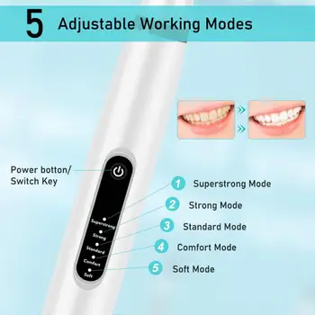 1 ~ 8 ADET Elektrikli Diş Beyazlatma Calculus Ölçekleyici Plak Kahve Leke Tartar Kaldırma Yüksek Frekanslı Sonic Diş Fırçası Diş