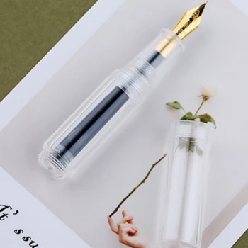 Majohn Wancaı Şeffaf Mini dolma kalem Iridyum Ince 0.5 mm Uç Taşınabilir Palmiye Kısa Seyahat Reçine Mürekkep Kalem Yazma Hediye