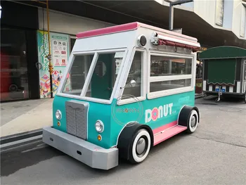 Mini gıda kamyonu Mobil Sokak Fast Food Sepeti 4 Tekerlekli Hot Dog Otomat Sepeti Retro Fast Food Kiosk Açık