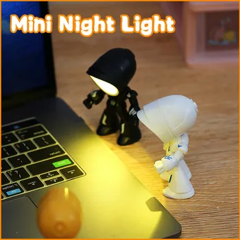 Yeni Mini led gece ışığı Karikatür Sevimli Asker masa lambası Masaüstü Süs Başucu Yatak Odası masa lambaları Çocuk Erkek Tatil Hediyeler