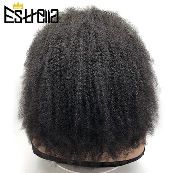 250 % Yoğunluk Afro Kinky kıvırcık insan saçı Peruk 13x4 Şeffaf dantel ön Peruk Brezilyalı Doğal Siyah kıvırcık insan saçı Peruk