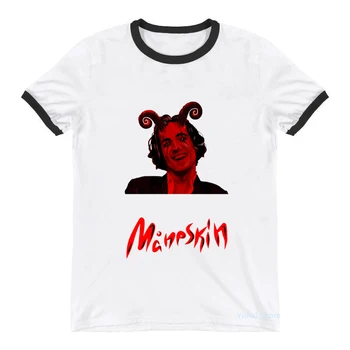 Seksi Sivilceli Buoni Dudaklar Grafik baskı t-shirt kadın kıyafetleri 2022 MåNeskin Rock Grubu Erkek deri tişört Femme Hip Hop T Shirt