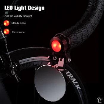 CXWXC Bisiklet Dikiz Aynası Damla Bar ayna yol bisikleti için LED ışıkları dışbükey Çelik Lens aksesuarları Bar Sonu dikiz Bisiklet Yeni