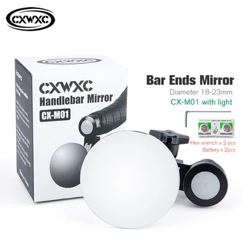 CXWXC Bisiklet Dikiz Aynası Damla Bar ayna yol bisikleti için LED ışıkları dışbükey Çelik Lens aksesuarları Bar Sonu dikiz Bisiklet Yeni