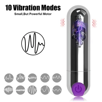 Seksi Araçları Güçlü Güç 10 Hız Mini kurşun vibratör Su Geçirmez Meme G-spot Masaj USB Şarj Edilebilir Seks Oyuncakları Kadınlar İçin