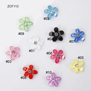 50 adet/grup Beş Petal Çiçek Tırnak Takılar Akrilik Kolye Takı Tırnak Sanat Aksesuarları İçin 3D Takılar 10mm Çiçek Taşlar Tırnak Çıkartmaları