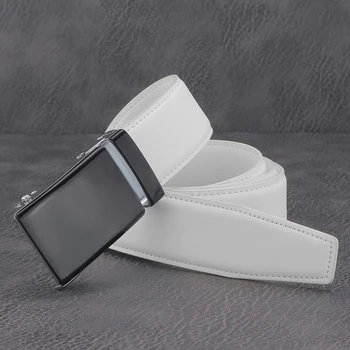 Yüksek kaliteli Rahat saf beyaz Otomatik toka tasarımcılar kemerler erkekler ünlü marka moda lüks genç erkek kot ceinture homme
