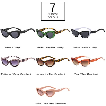 SO & EI Ins Popüler Moda Küçük Kedi Gözü Güneş Gözlüğü Kadın Retro Degrade Shades UV400 Erkekler Trend Yeşil Leopar güneş gözlüğü