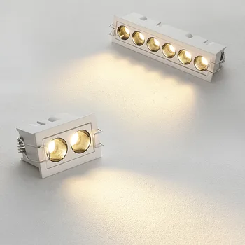 Gömme Şerit Tavan Lambası LED Lineer Downlight Oturma Odası Gömülü Görünmez Uzun Şerit Spot ızgara ışık 4W 8W 12W 24W