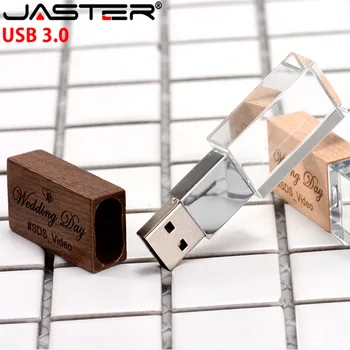 JASTER Kristal artı push-pull kutusu Akçaağaç USB flash sürücü 4GB 8GB 16GB 32GB 64GB 128GB USB 3.0 usb flash sürücü sevimli memoria usb
