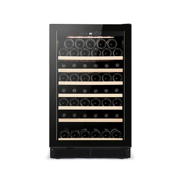 Kompresör şarap Soğutucu Buzdolabı Kilitli Ahşap Raflar cam kapi Mahzeni Çift bölgeli şarap Soğutucuları Şarap ve İçecek Soğutucuları