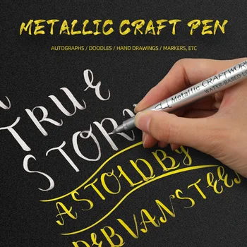1/3 Adet Fırça Metalik işaretleme kalemleri Seti Altın Gümüş Beyaz Kalıcı Sanat Belirteçleri Sanatçı İllüstrasyon El Sanatları Scrapbooking Kumaş