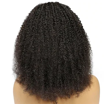 Moğol Afro Kinky kıvırcık insan saçı Peruk 13X4 HD sırma ön peruk İçin kadın peruk Hint Bob Peruk Önceden Koparıp 250 Yoğunluk
