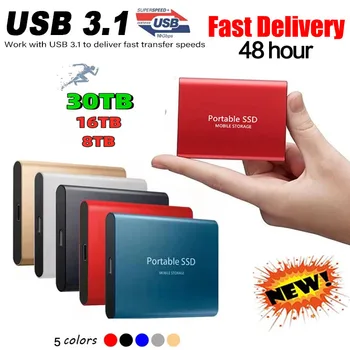 2TB 8TB Taşınabilir harici sabit disk 500G SSD Yüksek Hızlı sabit disk harici SSD M. 2 Tip-C Dizüstü Masaüstü için SSD Flash 3.1