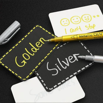4 Adet Fırça Metalik işaretleme kalemleri Seti Yumuşak Uç Altın Gümüş DIY İmza El Sanatları Scrapbooking Kumaş Kalıcı Sanat Belirteçleri Malzemeleri